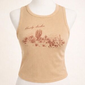 Altar’d State Howdy Darlin Ribbed Crop Tank Top Size M Western Boho EUC